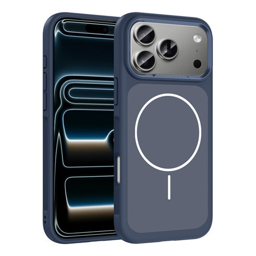 iPhone 17 Pro Kılıf M-Safe Şarj Özellikli Metal Kamera Çerçeveli MKST Sanremo Silikon Kapak - Lacive