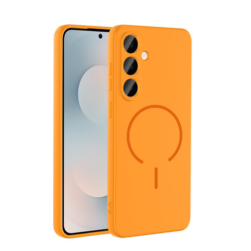 Galaxy S25 FE Kılıf M-safe Şarj Özellikli MKST Meta Kapak - Turuncu