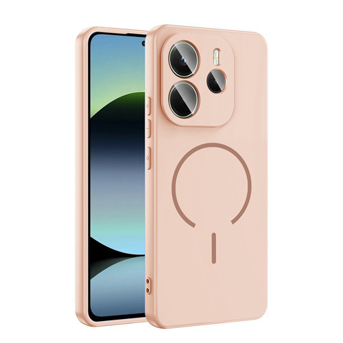 Redmi Note 14 4G Kılıf M-safe Şarj Özellikli MKST Meta Kapak - Rose Pembe