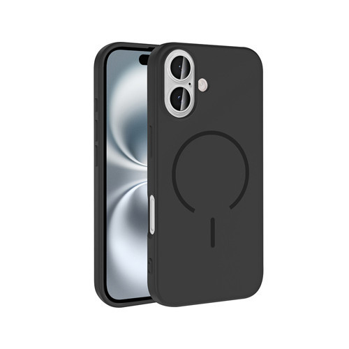 iPhone 16 Kılıf M-safe Şarj Özellikli MKST Meta Kapak - Siyah