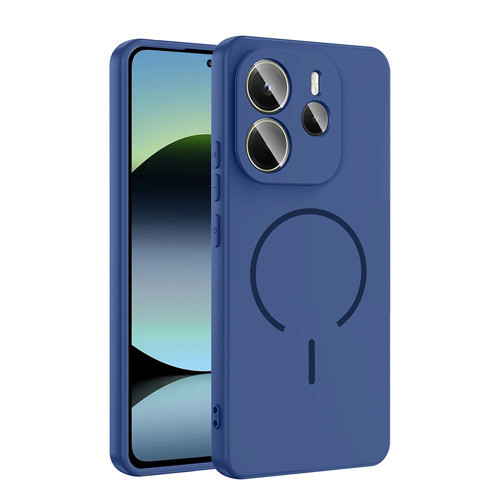 Redmi Note 14 4G Kılıf M-safe Şarj Özellikli MKST Meta Kapak - Lacivert