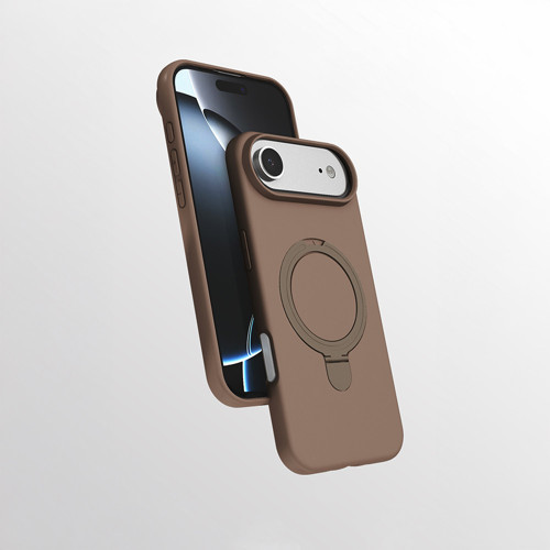 iPhone 17 Air Kılıf M-safe Şarj Özellikli Standlı MKST Samara Kapak - Desert Gold