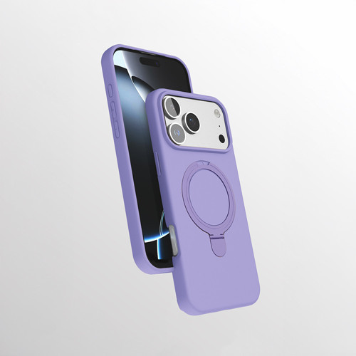 iPhone 17 Pro Kılıf M-safe Şarj Özellikli Standlı MKST Samara Kapak - Lila