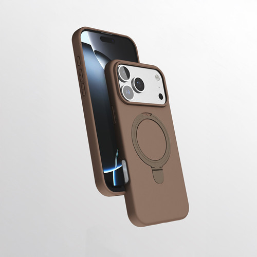iPhone 17 Pro Kılıf M-safe Şarj Özellikli Standlı MKST Samara Kapak - Desert Gold