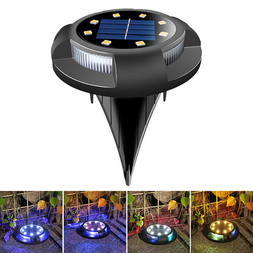 Büro Ev Ofis Bahçesi için Solar Şarjlı Panelli 8+4 RGB Kazıklı Zemin Led Işıklı