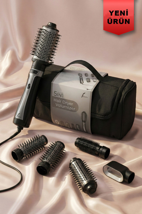 5’İ 1 Arada Otomatik Dönen Hava Üflemeli Saç Şekillendirici Ve Saç Kurutma Seti - 1200W.
