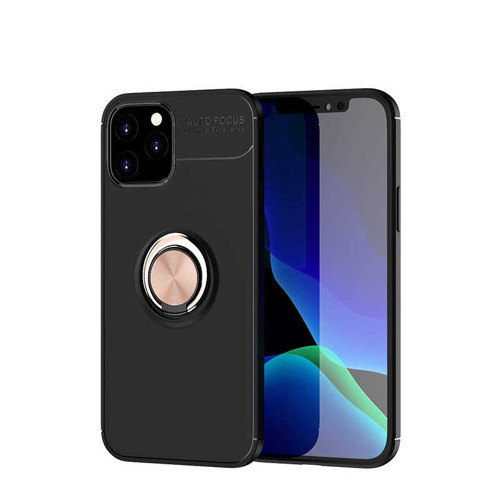 iPhone 12 Pro Max Uyumlu MKST Ravel Silikon Kılıf-Siyah-Rose Gold
