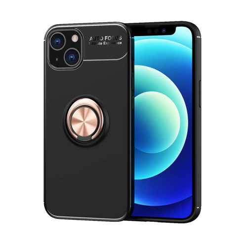 iPhone 13 Uyumlu MKST Ravel Silikon Kılıf-Siyah-Rose Gold