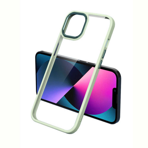 iPhone 13 Pro Uyumlu MKST Krom Kılıf-Açık Yeşil