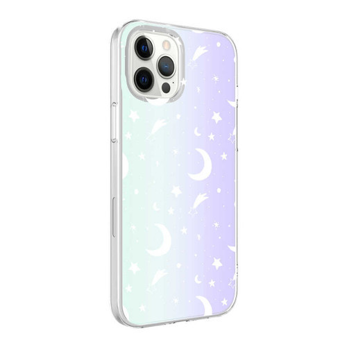 iPhone 12 Pro Max Uyumlu MKST M-Blue Desenli Kılıf-Moon No4