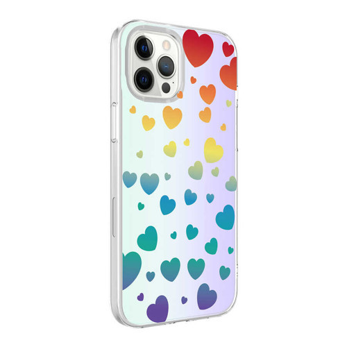 iPhone 12 Pro Max Uyumlu MKST M-Blue Desenli Kılıf-Heart No3
