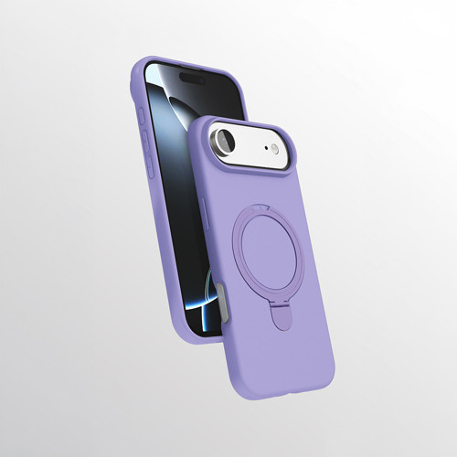 iPhone 17 Air Kılıf M-safe Şarj Özellikli Standlı MKST Samara Kapak - Lila