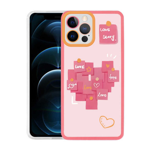 iPhone 13 Pro Uyumlu MKST M-Fit Desenli Kılıf-Love Story No2