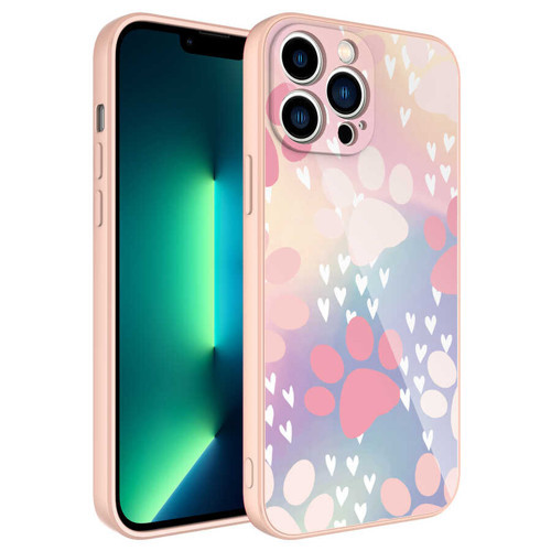 iPhone 13 Pro Uyumlu Kamera Korumalı Desenli Sert Silikon MKST Epoksi Kılıf-NO4