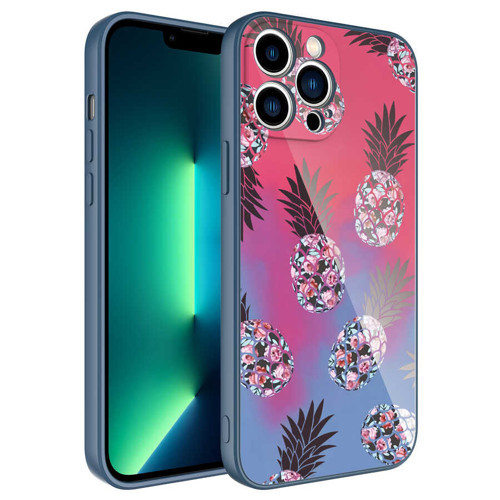 iPhone 13 Pro Max Uyumlu Kamera Korumalı Desenli Sert Silikon MKST Epoksi Kılıf-NO3