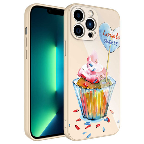 iPhone 12 Pro Max Uyumlu Kamera Korumalı Desenli Sert Silikon MKST Epoksi Kılıf-NO8