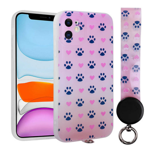 iPhone 11 Uyumlu Desenli El Askılı İpli MKST Arte Silikon Kılıf-NO1