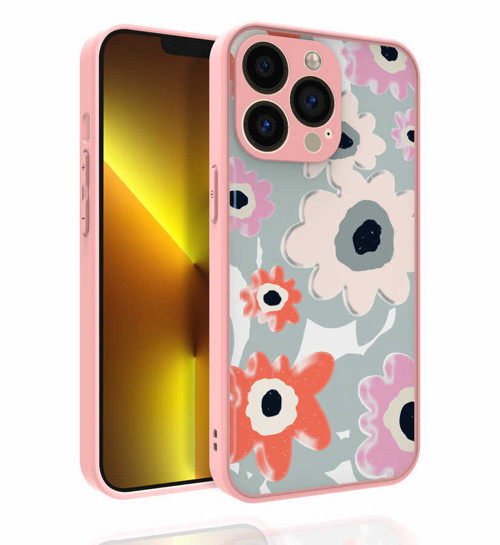 iPhone 13 Pro Max Uyumlu Desenli Kamera Korumalı Parlak MKST Nora Kılıf-NO5