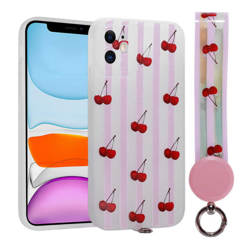 iPhone 11 Uyumlu Desenli El Askılı İpli MKST Arte Silikon Kılıf-NO9