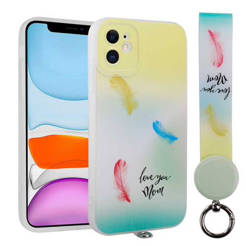 iPhone 11 Uyumlu Desenli El Askılı İpli MKST Arte Silikon Kılıf-NO6
