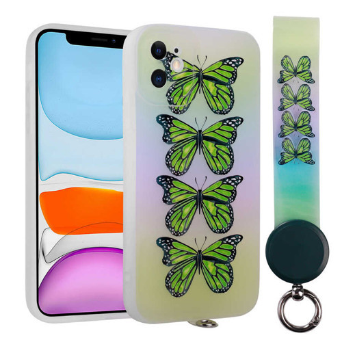 iPhone 11 Uyumlu Desenli El Askılı İpli MKST Arte Silikon Kılıf-NO4