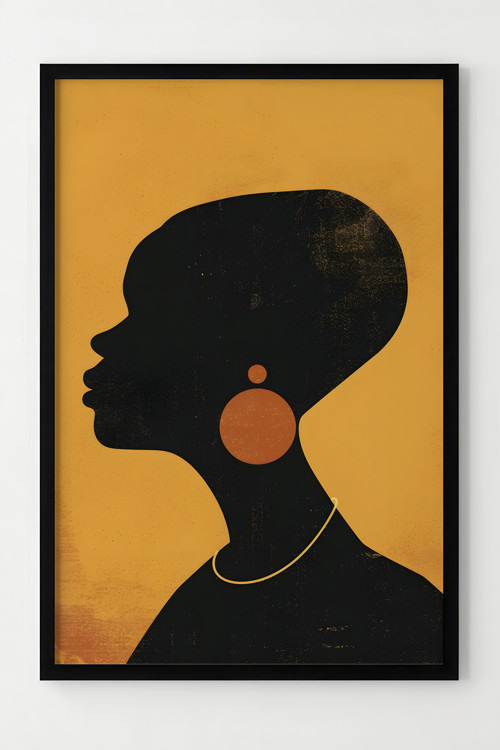 Modern Abstrakt Siyah Silüet Çerçeveli Poster - Duvar Dekoru