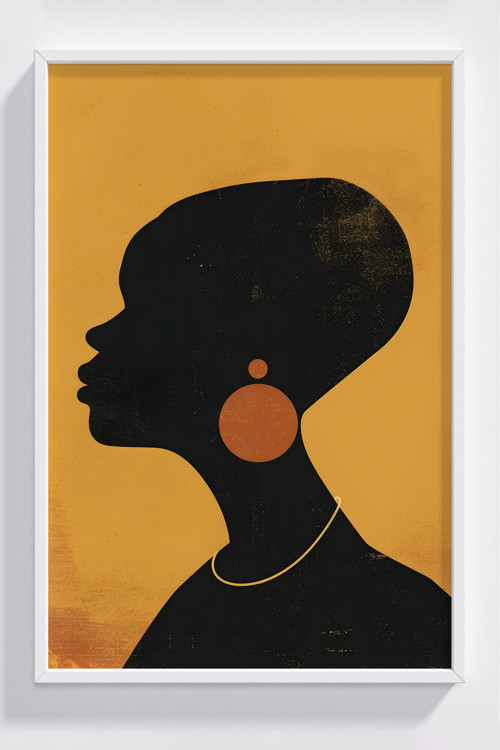 Modern Abstrakt Siyah Silüet Çerçeveli Poster - Duvar Dekoru