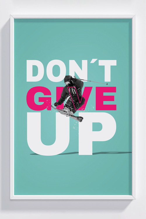 Don’t Give Up Kayak Temalı Çerçeveli Motivasyon Posterleri