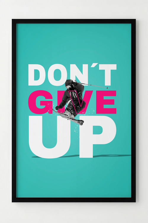 Don’t Give Up Kayak Temalı Çerçeveli Motivasyon Posterleri