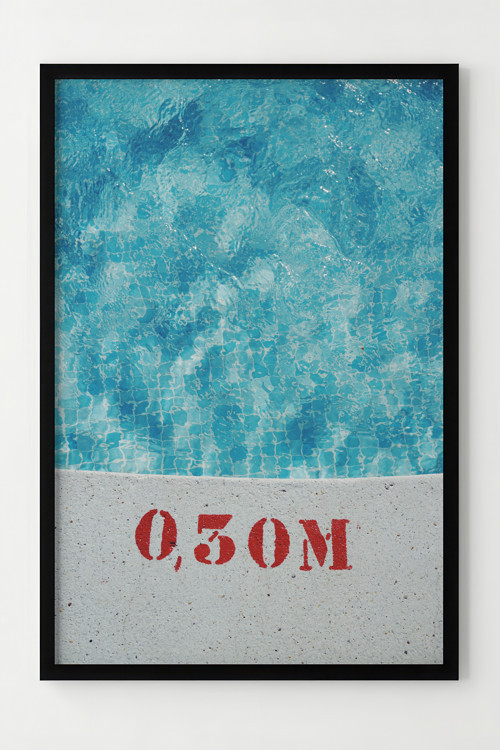 Modern Ahşap Çerçeveli Havuz Suyu Poster Tablosu - Dekoratif Duvar Sanatı