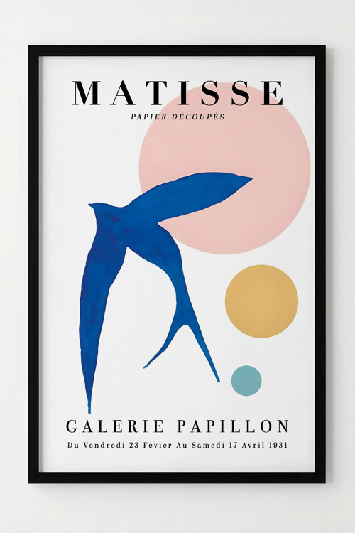 Matisse Galeri Papillon Çerçeveli Modern Sanat Posteri - Şık Duvar Dekoru