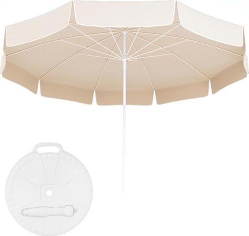 2 Metre Tek Renk Polyester Kumaş Plaj Şemsiyesi - 2 Metre Balkon Şemsiyesi + Bidon - Bahçe Şemsiyesi
