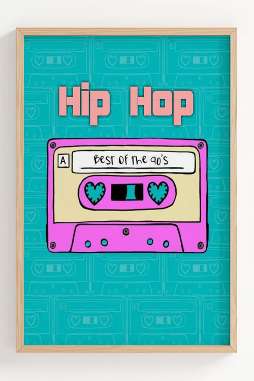 90'lar Hip Hop Temalı Renkli Çerçeveli Poster Dekorasyonu