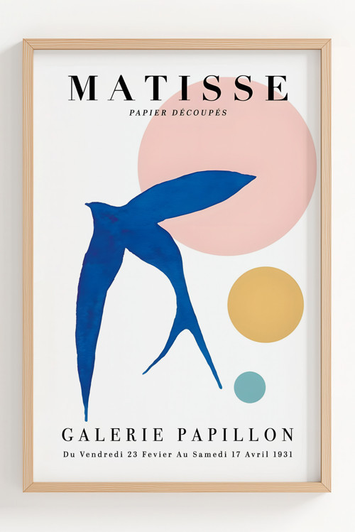 Matisse Galeri Papillon Çerçeveli Modern Sanat Posteri - Şık Duvar Dekoru