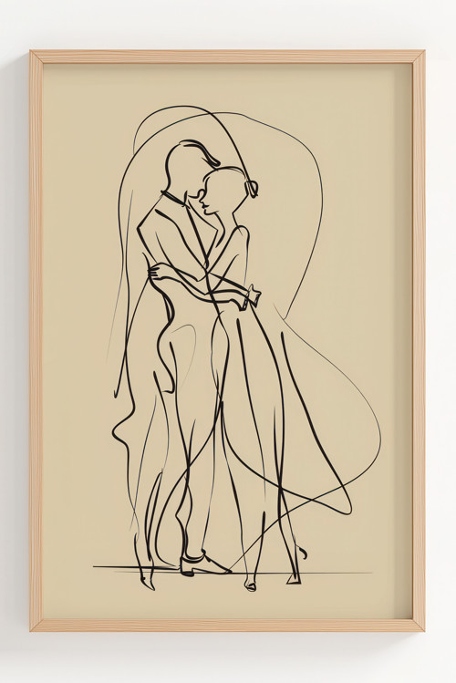 Minimalist Dans Eden Çift Çerçeveli Poster - Modern Duvar Dekoru
