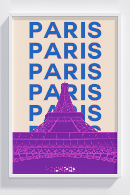 Paris Eyfel Kulesi Temalı Modern Çerçeveli Dekoratif Poster