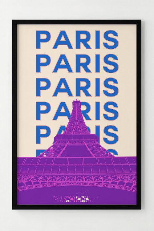 Paris Eyfel Kulesi Temalı Modern Çerçeveli Dekoratif Poster
