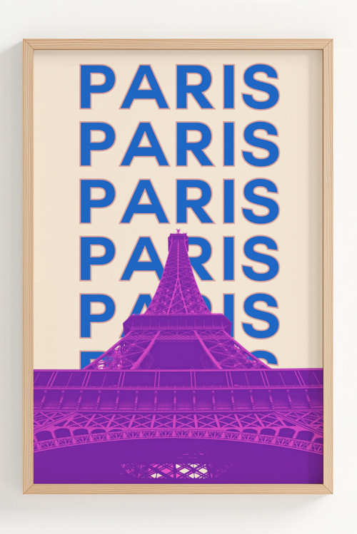 Paris Eyfel Kulesi Temalı Modern Çerçeveli Dekoratif Poster