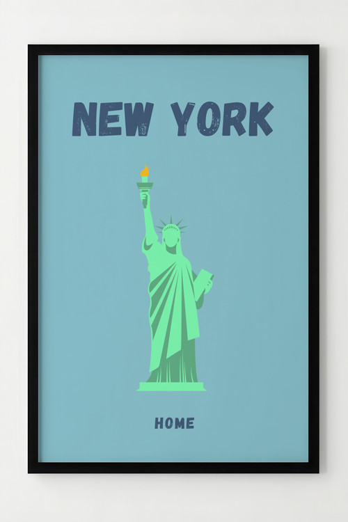 New York Ev Dekor Ahşap Çerçeveli Modern Poster