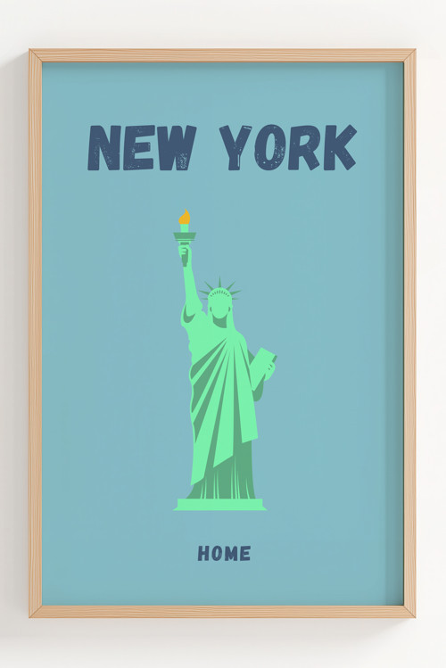 New York Ev Dekor Ahşap Çerçeveli Modern Poster