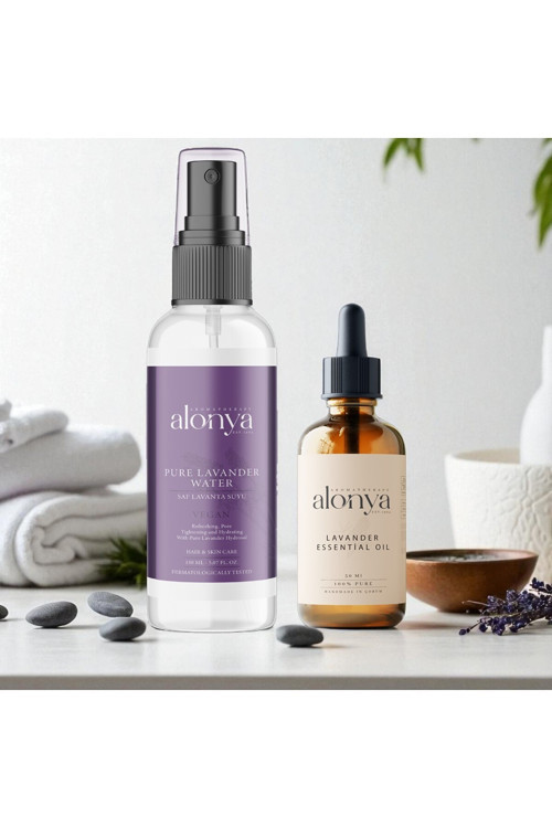 Lavanta Hidrosolü 150ML, Lavanta Yağı 50ML Seti, Sakinleştirici, Nemlendirici ve Doğal Tonik