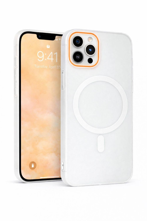 iPhone 12-12 Pro Uyumlu Magsafe Wireless Şarj Özellikli Mat Sert Arka Kapak Kılıf