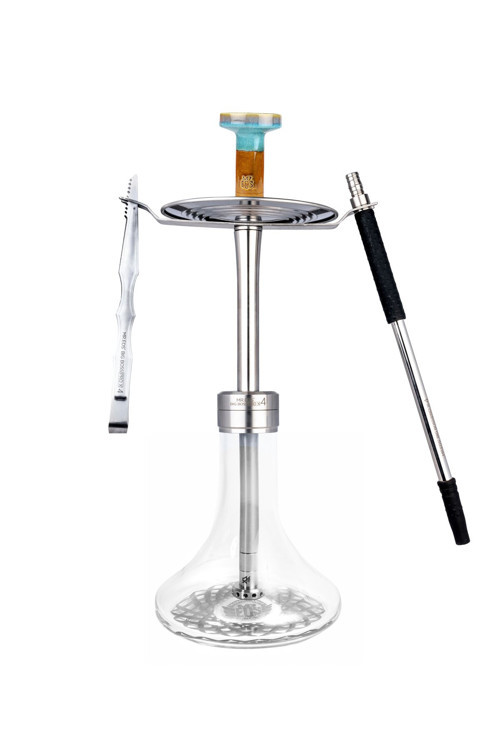 E24 Big Boss Pro X 4 - Çelik Seri Silver Çantalı Nargile Takımı