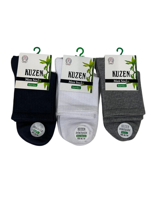 Kuzen Dikişsiz Yarım Konç Bambu Erkek Çorap