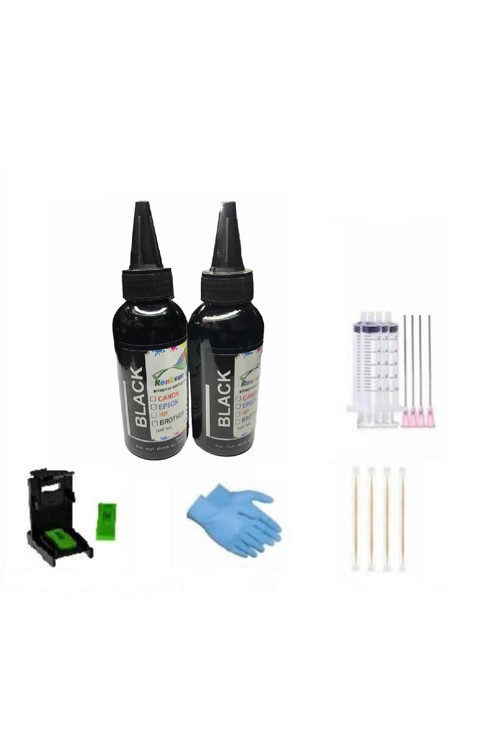 HP 2130 UYUMLU KARTUŞ DOLUM MÜREKKEP 2'Lİ SİYAH PAKET