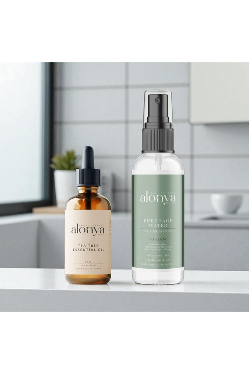 2’li Bitkisel Bakım Seti, Adaçayı Hidrosol 150ml & Çay Ağacı Yağı 50ml