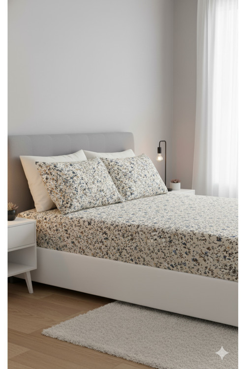%100 Pamuk Kumaş Lastikli Çarşaf+Yastık Kılıfı Köşe Derinliği 28-30 Cm Yumuşak Kumaş Yeni Sezon