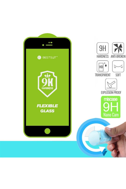 Iphone 6/6s Plus Uyumlu 6d 9h Flexible Nano Esnek Ekran Koruyucu Siyah
