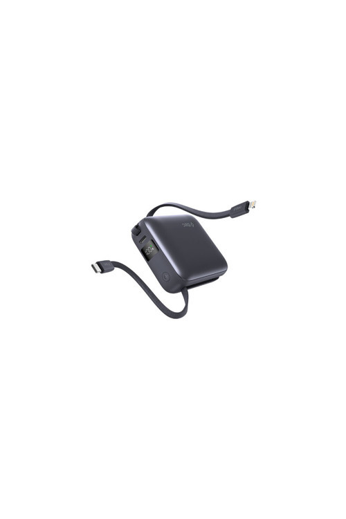 ReCharger Mini LCD 10.000mAh PD 20W USB-C ve Lightning Dahili Kablolu Taşınabilir Hızlı Şarj