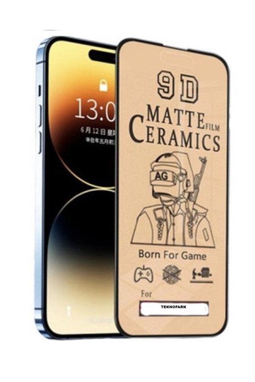 Iphone 14 Pro Mat Seramik Cam Nano Esnek Kırılmaz Full Tam Kaplayan Ekran Koruyucu